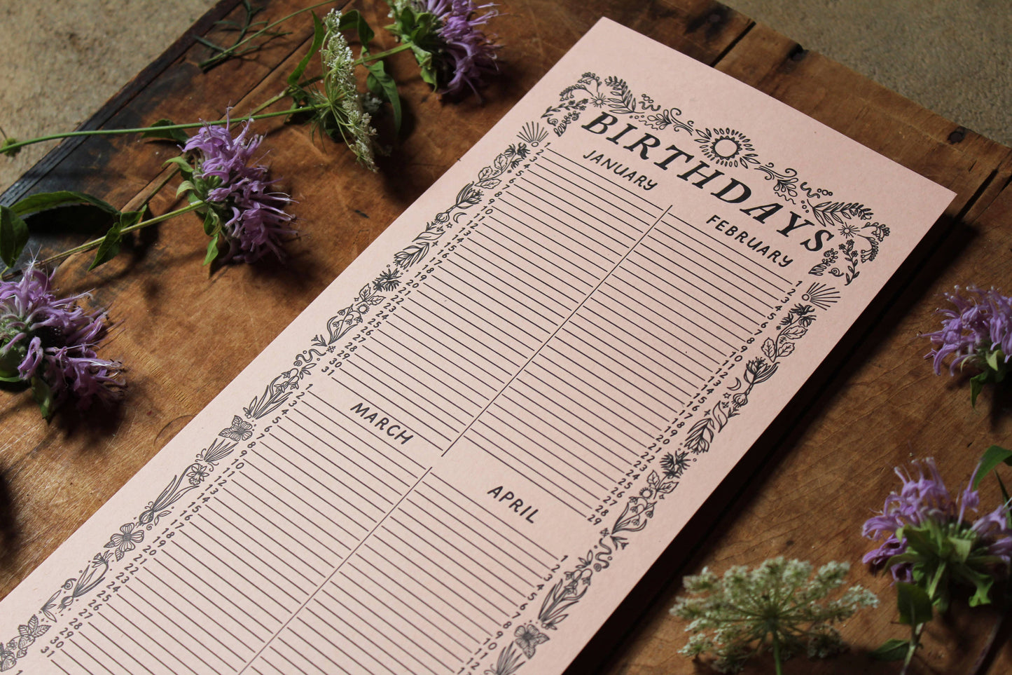 Perpetual Birthday Calendar