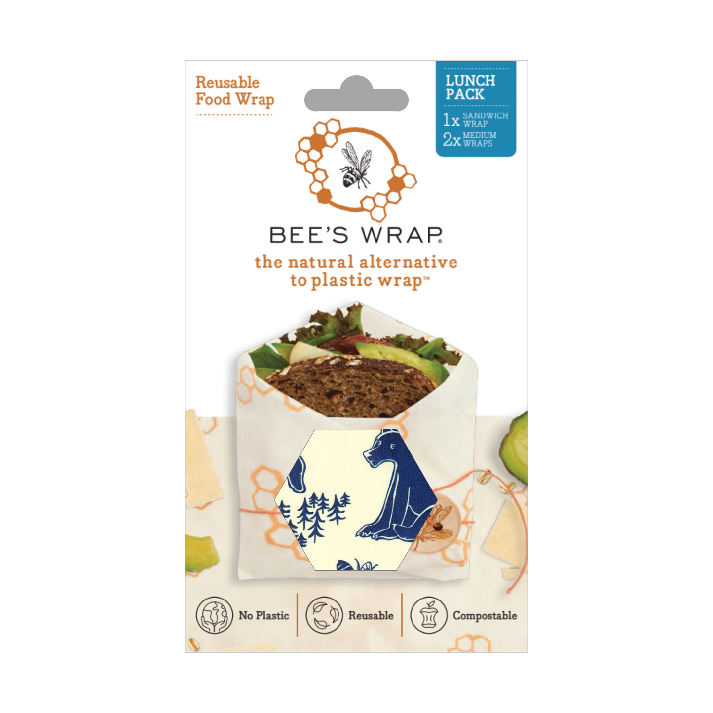 Bees Wrap Reusable Wraps Lunch 3 Pack