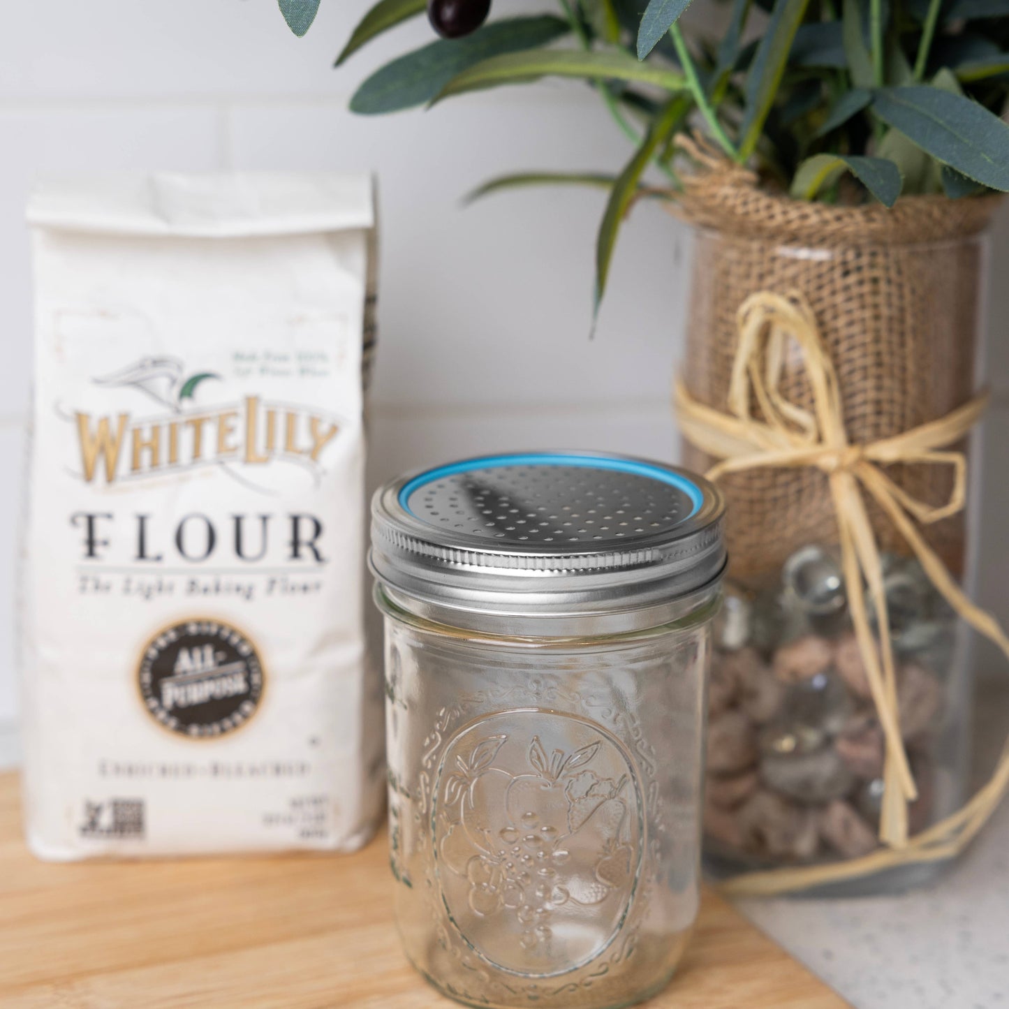 Jarware Stainless Steel Flour Sifter and Sugar Shaker Lids | Wide Mouth