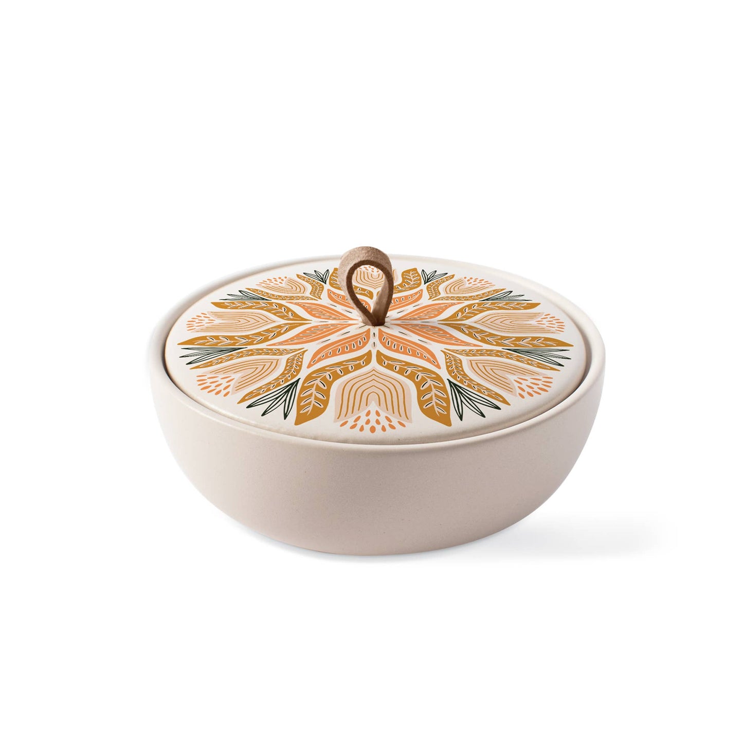Stoneware Large Round Trinket Box
