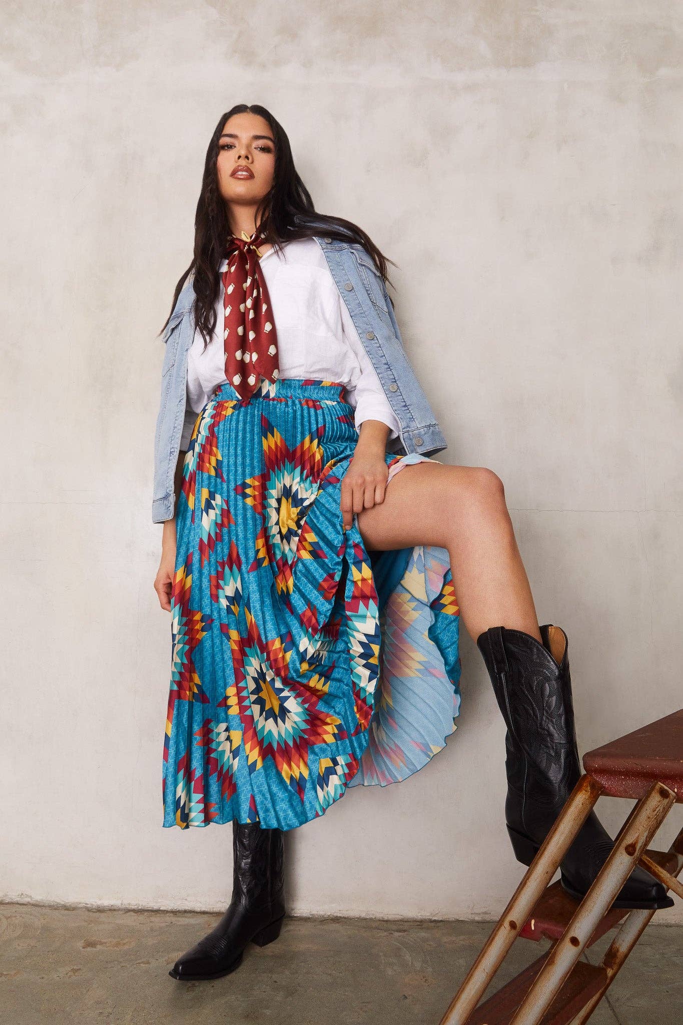 Pleated Midi Skirt XL