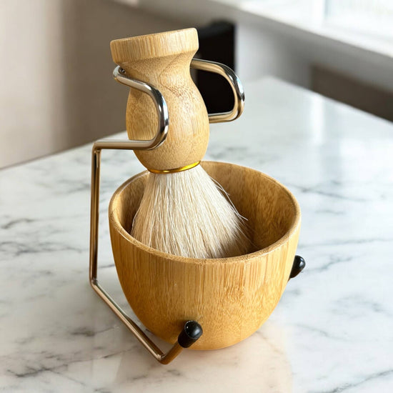 Natural Shaving Brush + Stand