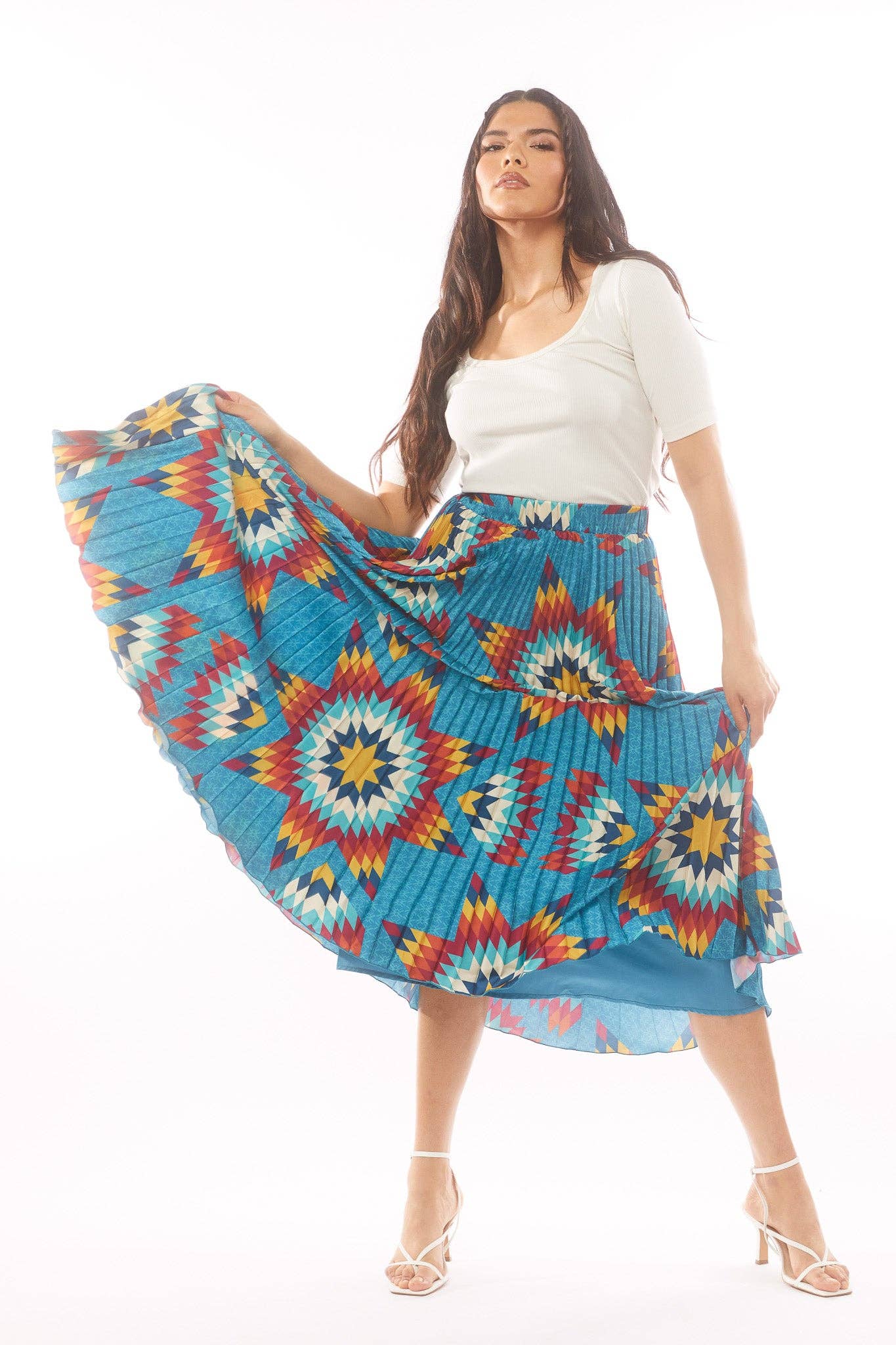 Pleated Midi Skirt XL