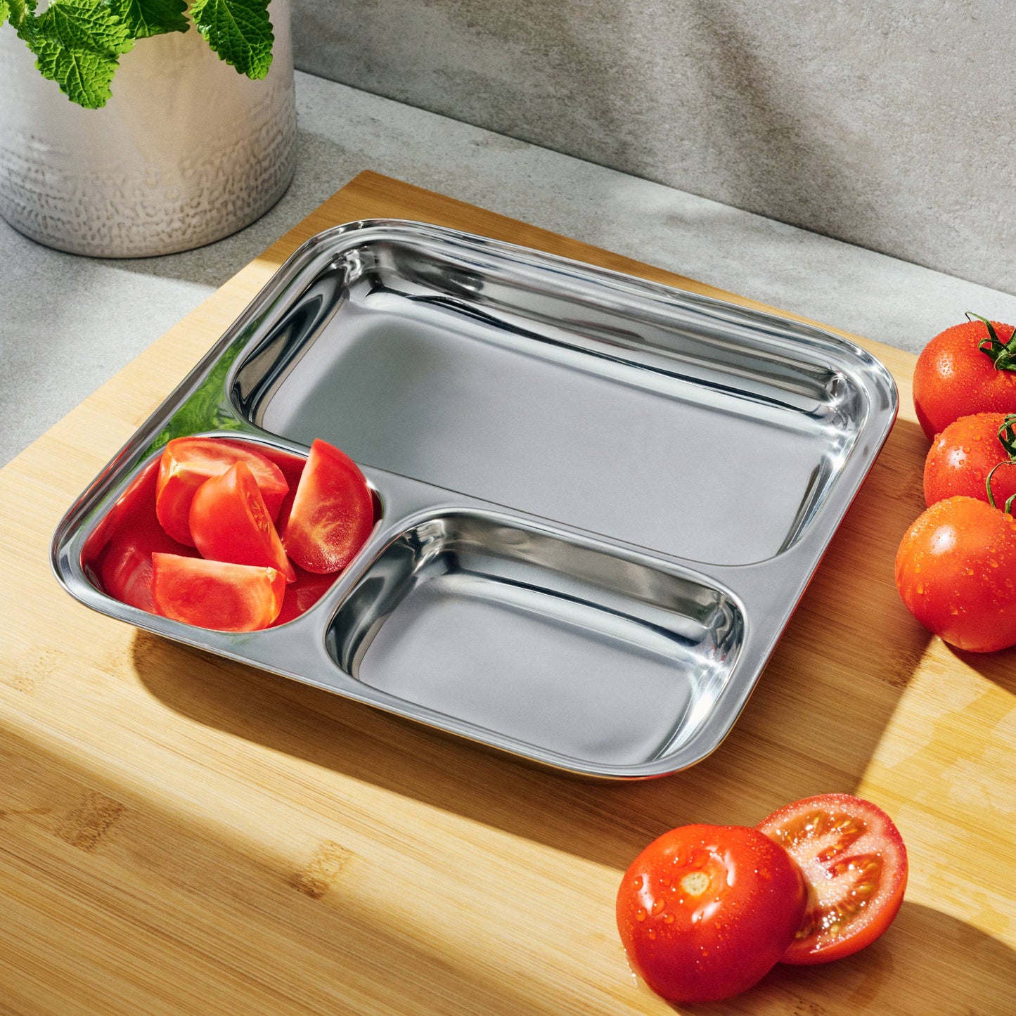 3-Section Stainless Steel Plate