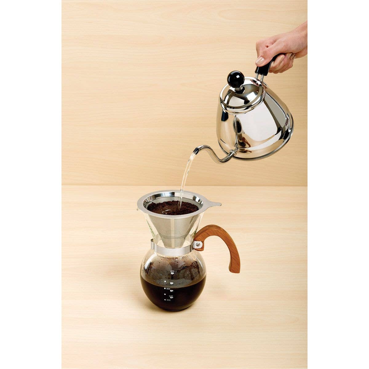 Pour-Over Coffee Maker With Bamboo Handle