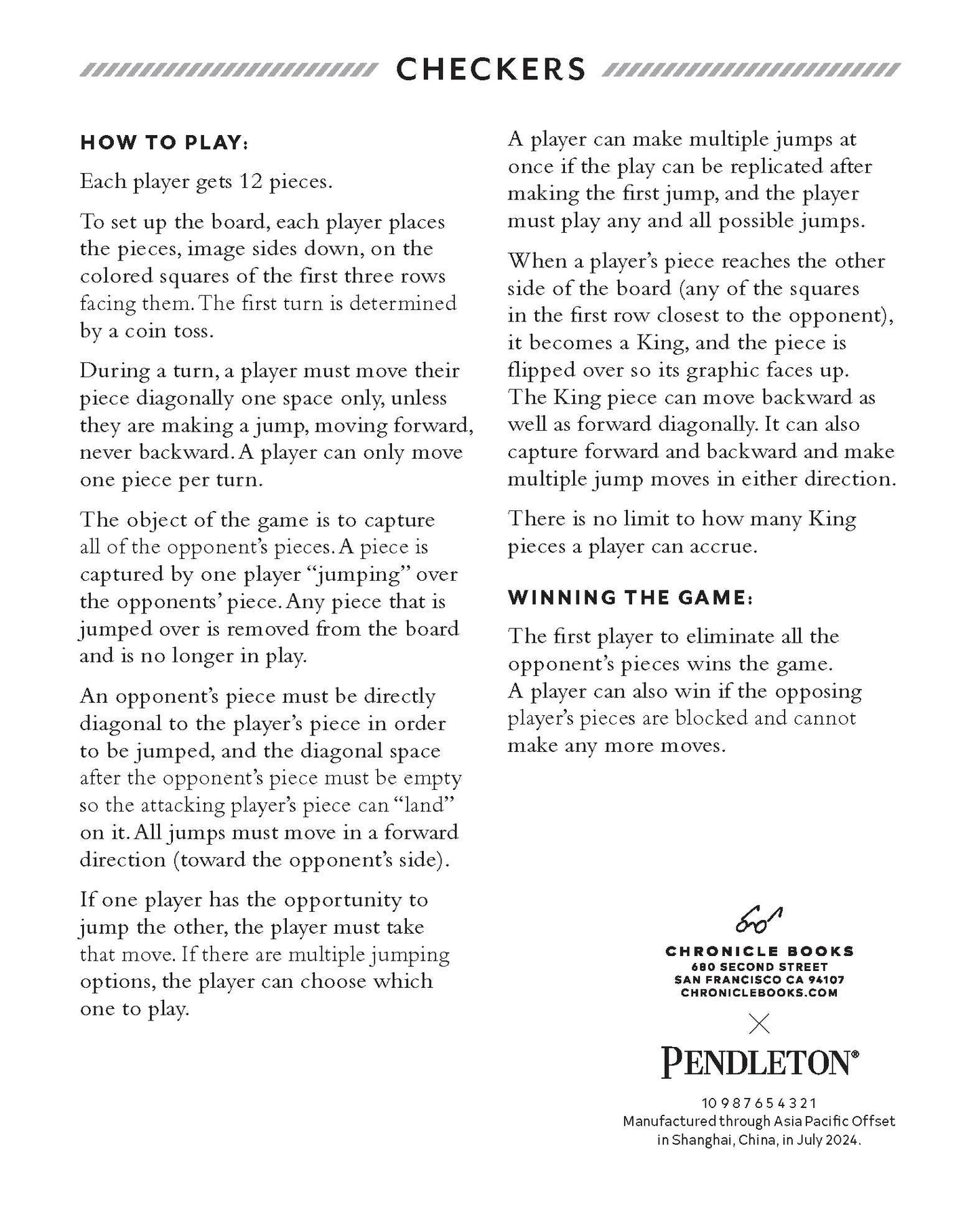 Pendleton Roll-Up Chess + Checkers
