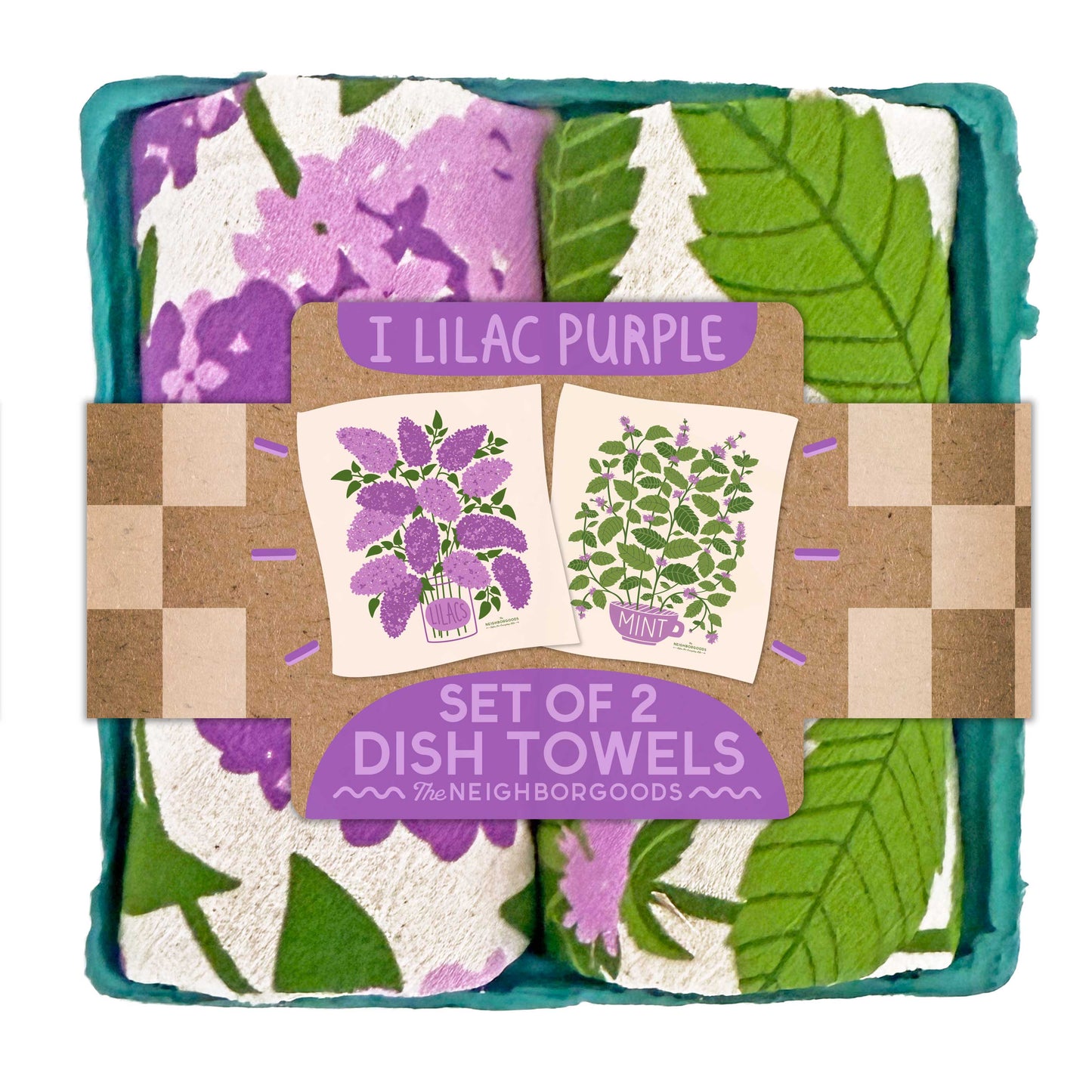 Lilac Mint Tea Towel Set