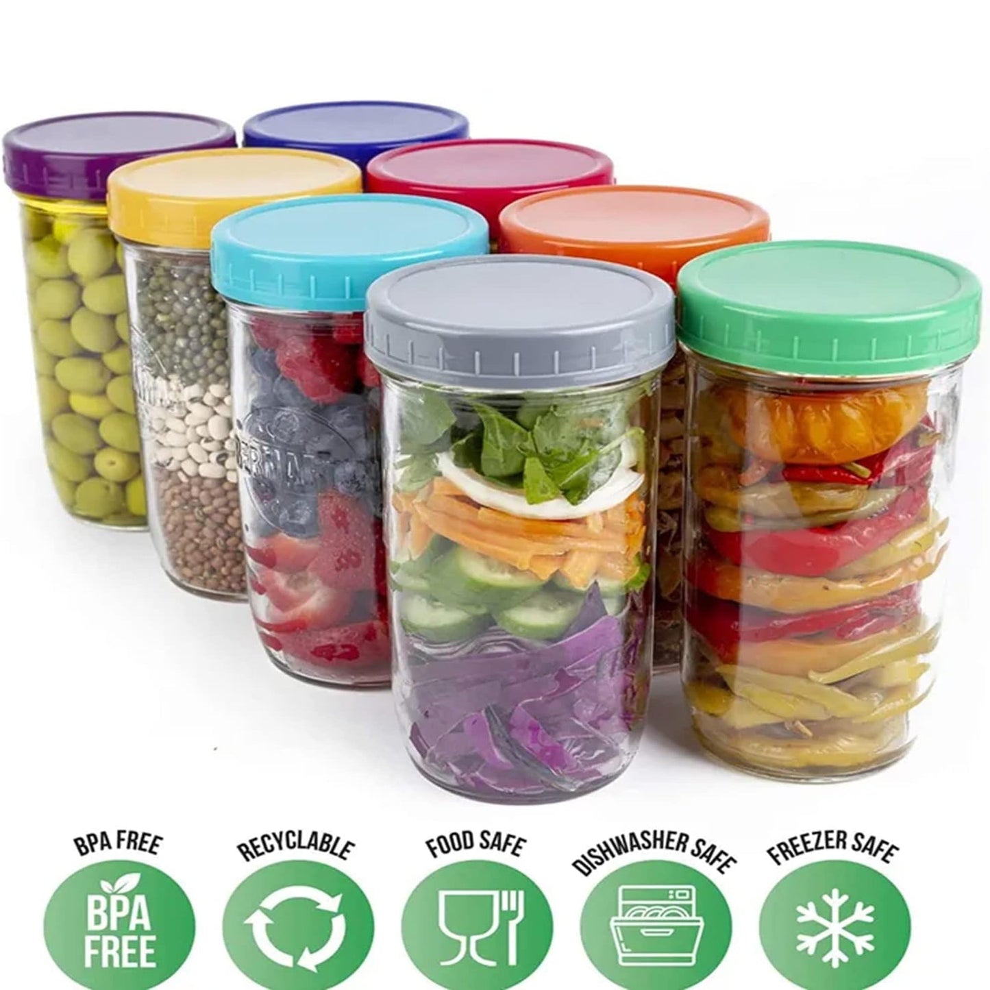 Colored Mason Jar Lid | Wide Mouth