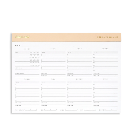 Simple Self - Work-Life Balance Planning Pad: Blush