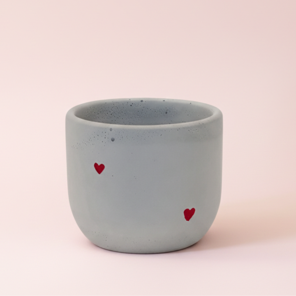 4" Heart Concrete Planter