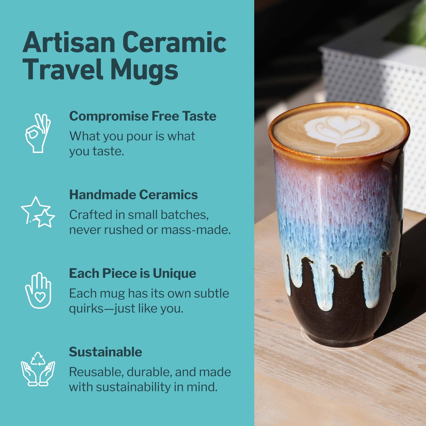 16oz Ceramic Travel Mug