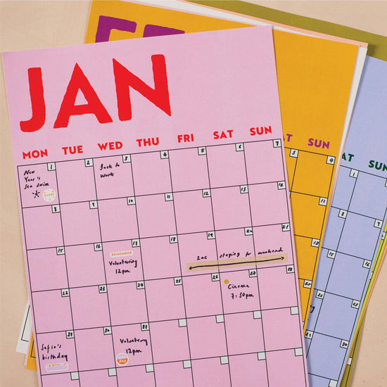 Good Tuesday - Monthly Undated Wall Planner: Bright