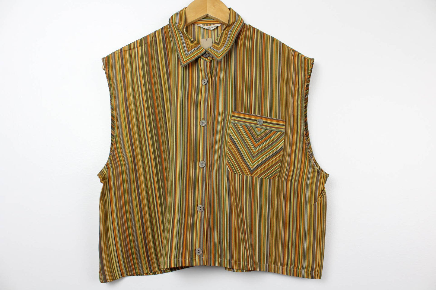 Reworked Vintage Sleeveless Button Up