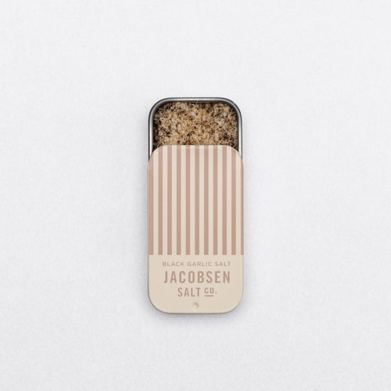 Infused Black Garlic Sea Salt Slide Tin by Jacobsen Salt Co.