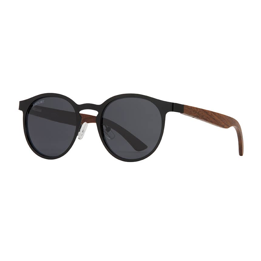 Aren Polarized Sunglasses| Matte Onyx / Walnut Wood / Smoke Polarized Lens