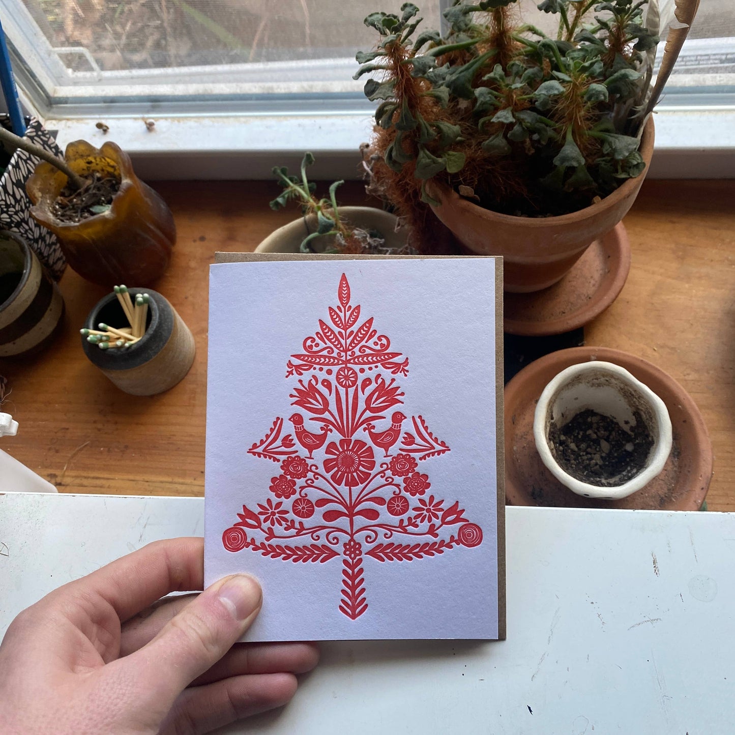 Red Tree Letterpress Card
