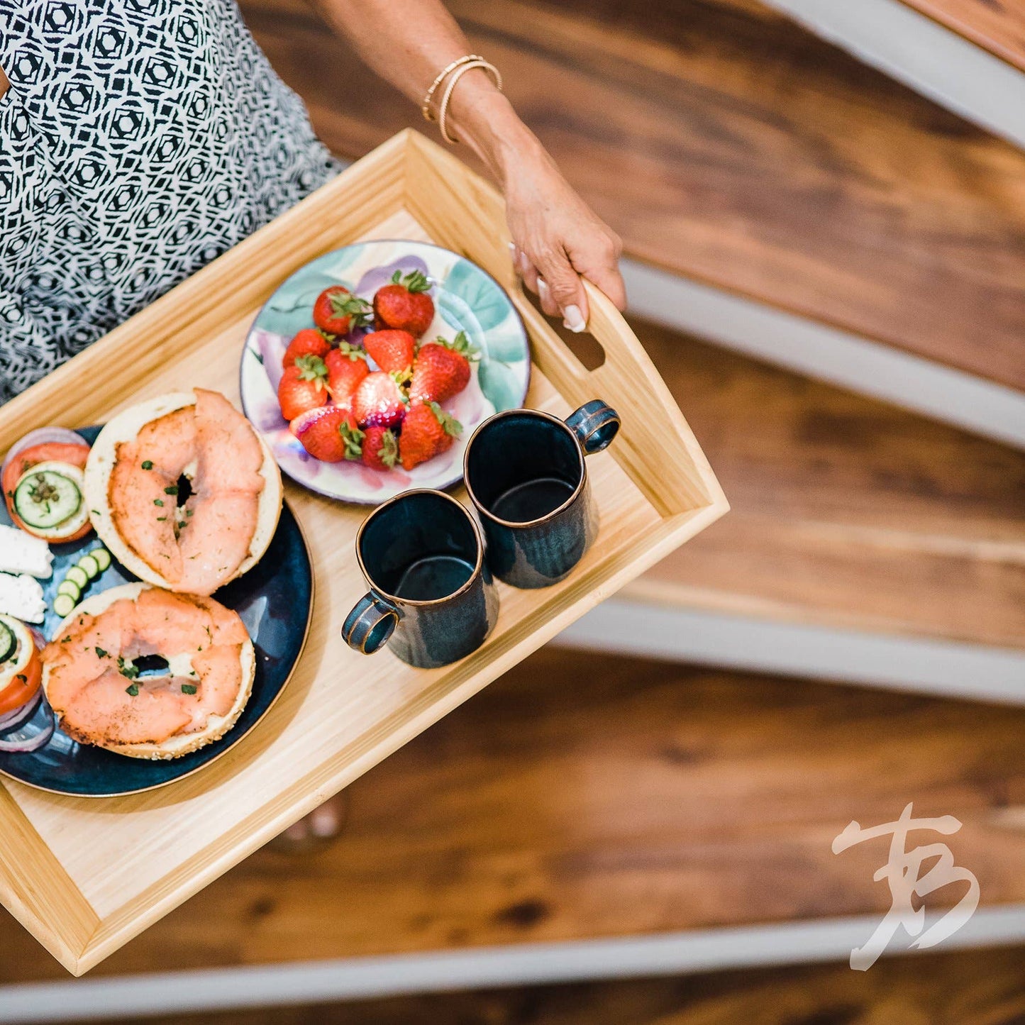 Bamboo Butler's Serving Tray with Handles