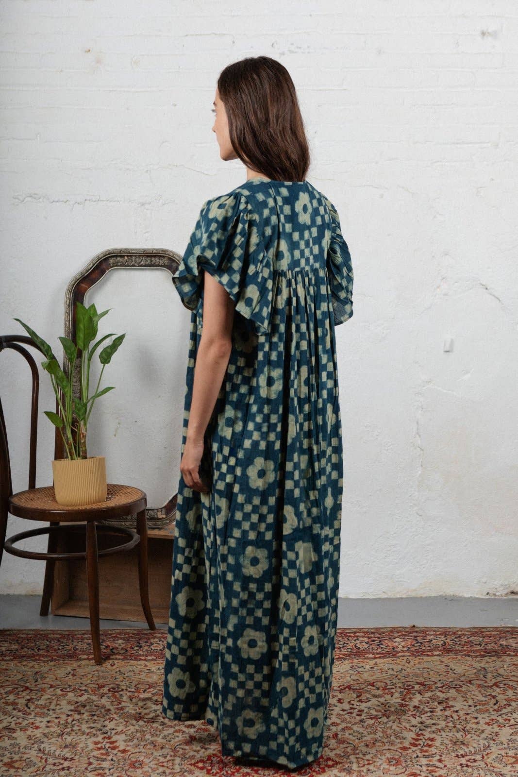 Elodie Block Prink Peasant Dress