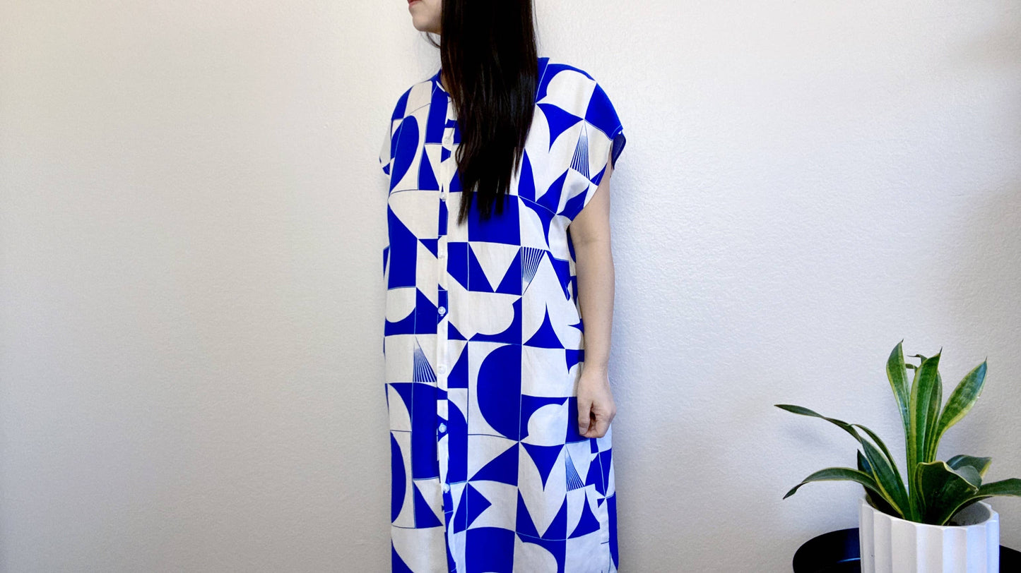Deep Blue Shirt Dress by Joolee