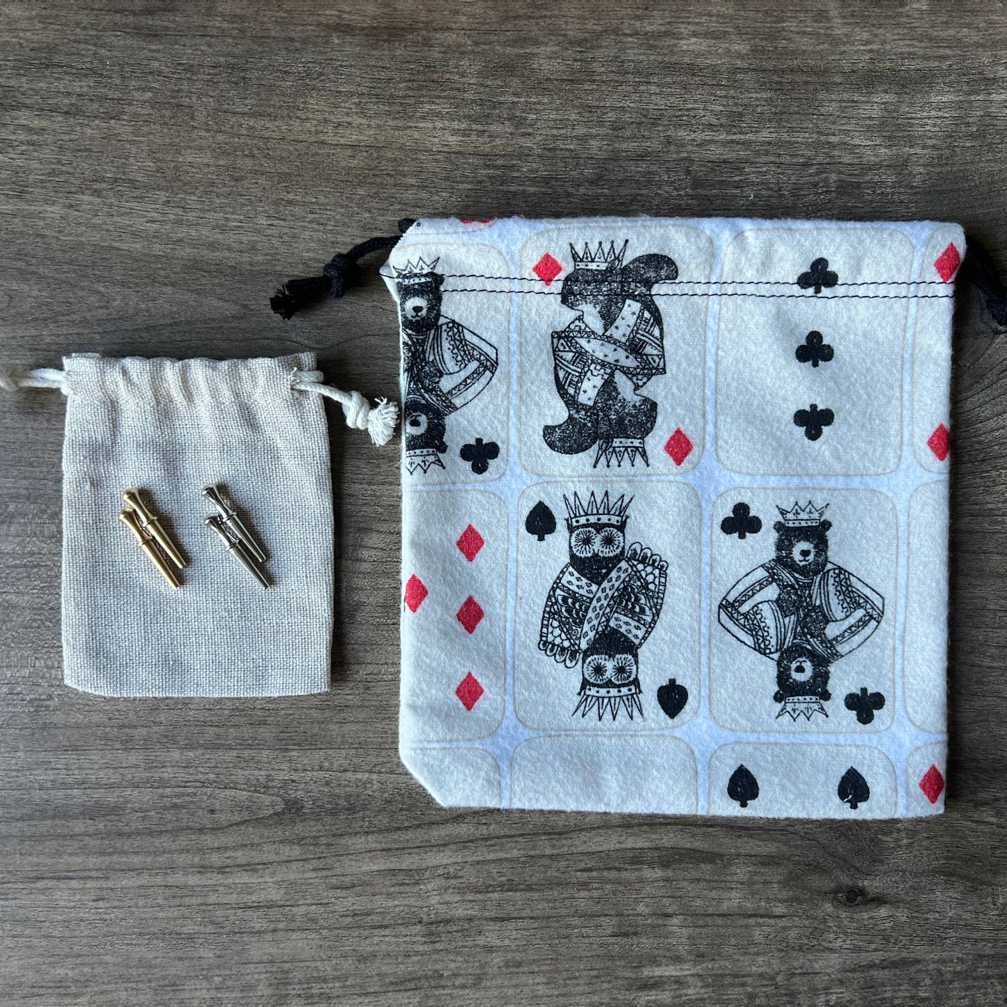 Outdoorsy Cribbage Board with Drawstring Bag