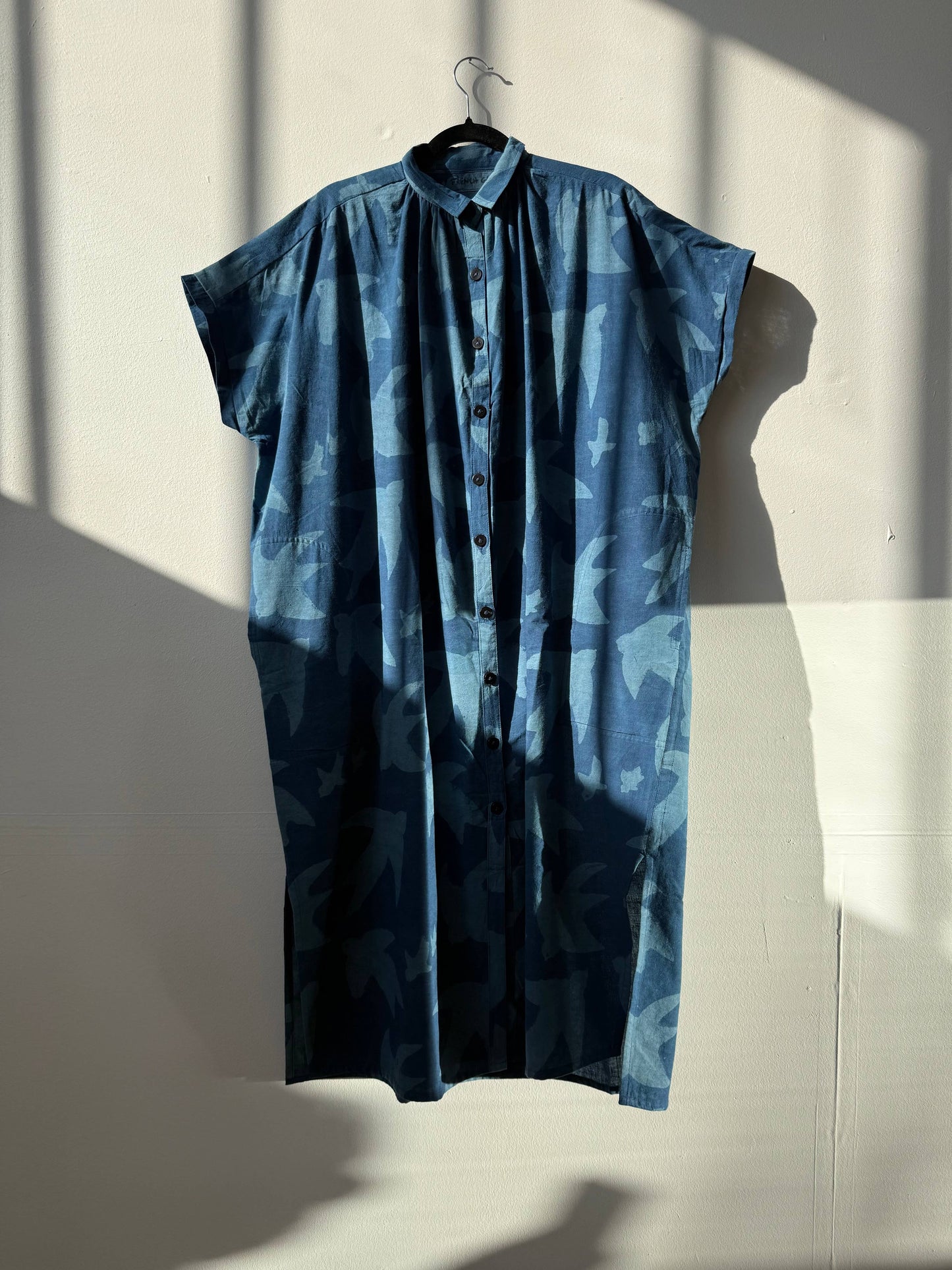 Block Printed Dress | Elise Dress Indigo Print Liberté