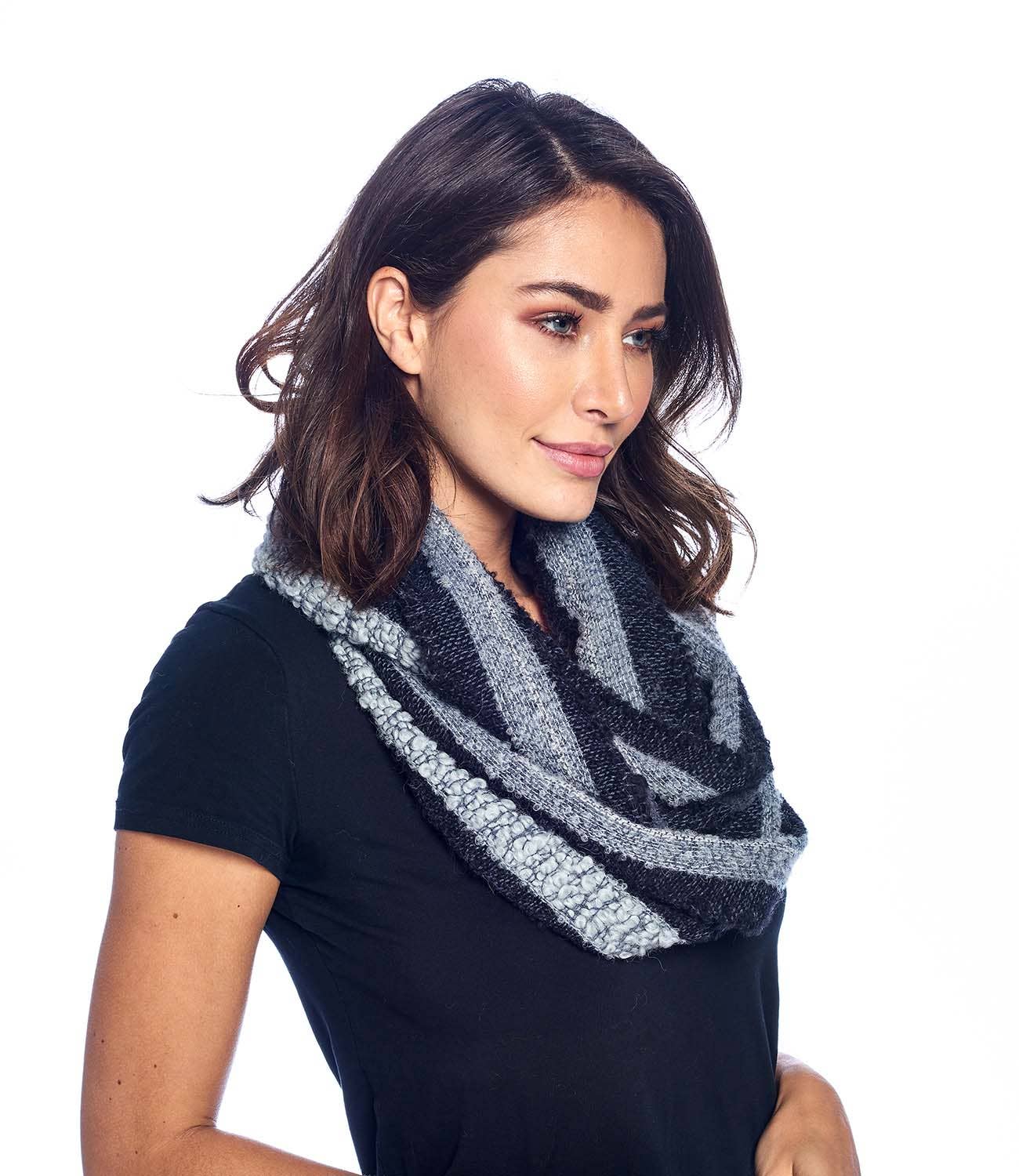 Alpaca Infinity Scarf | Charcoal Boucle