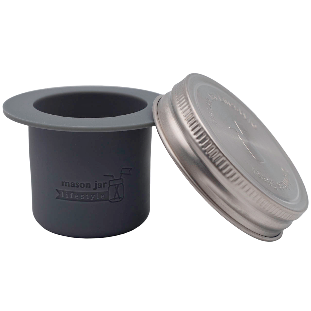 Mason Jar Divider Cup for Salads, Dips, and Snacks | Charcoal