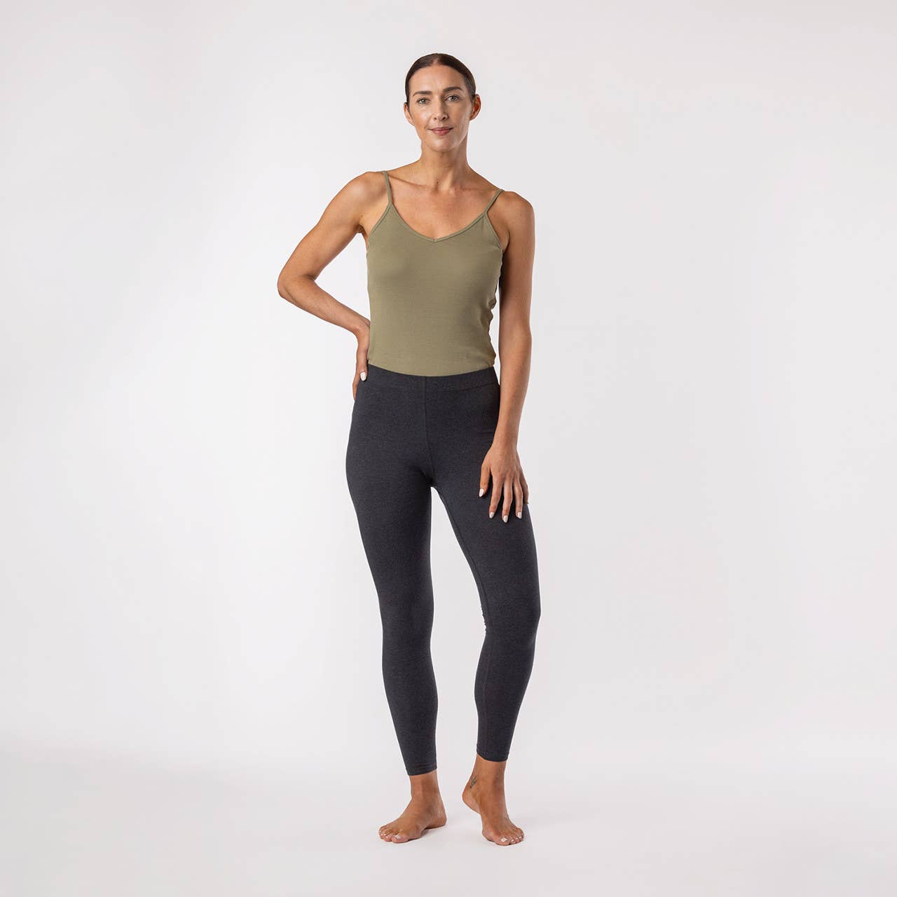 Organic Cotton Base Layer Ankle Leggings | L