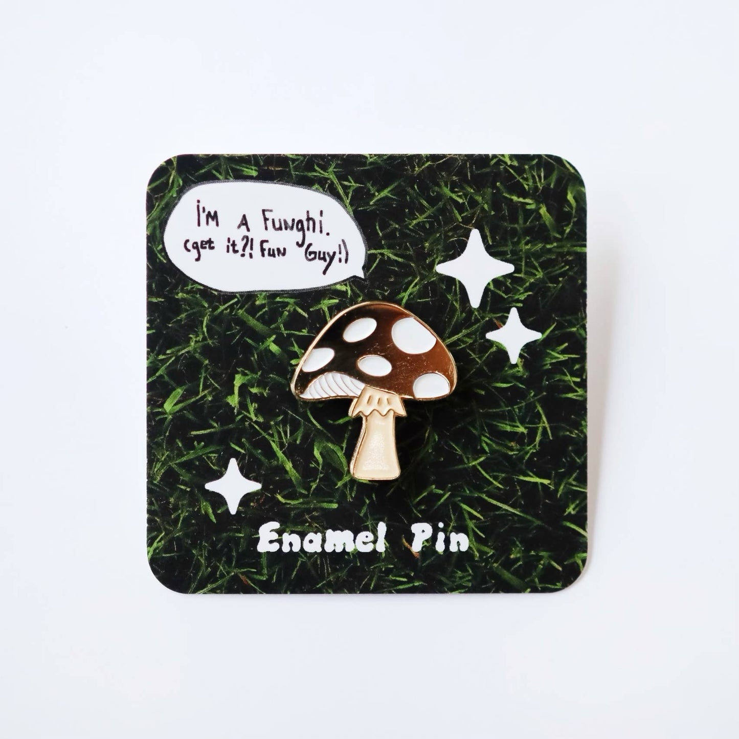 Gold Mushroom Enamel Pin