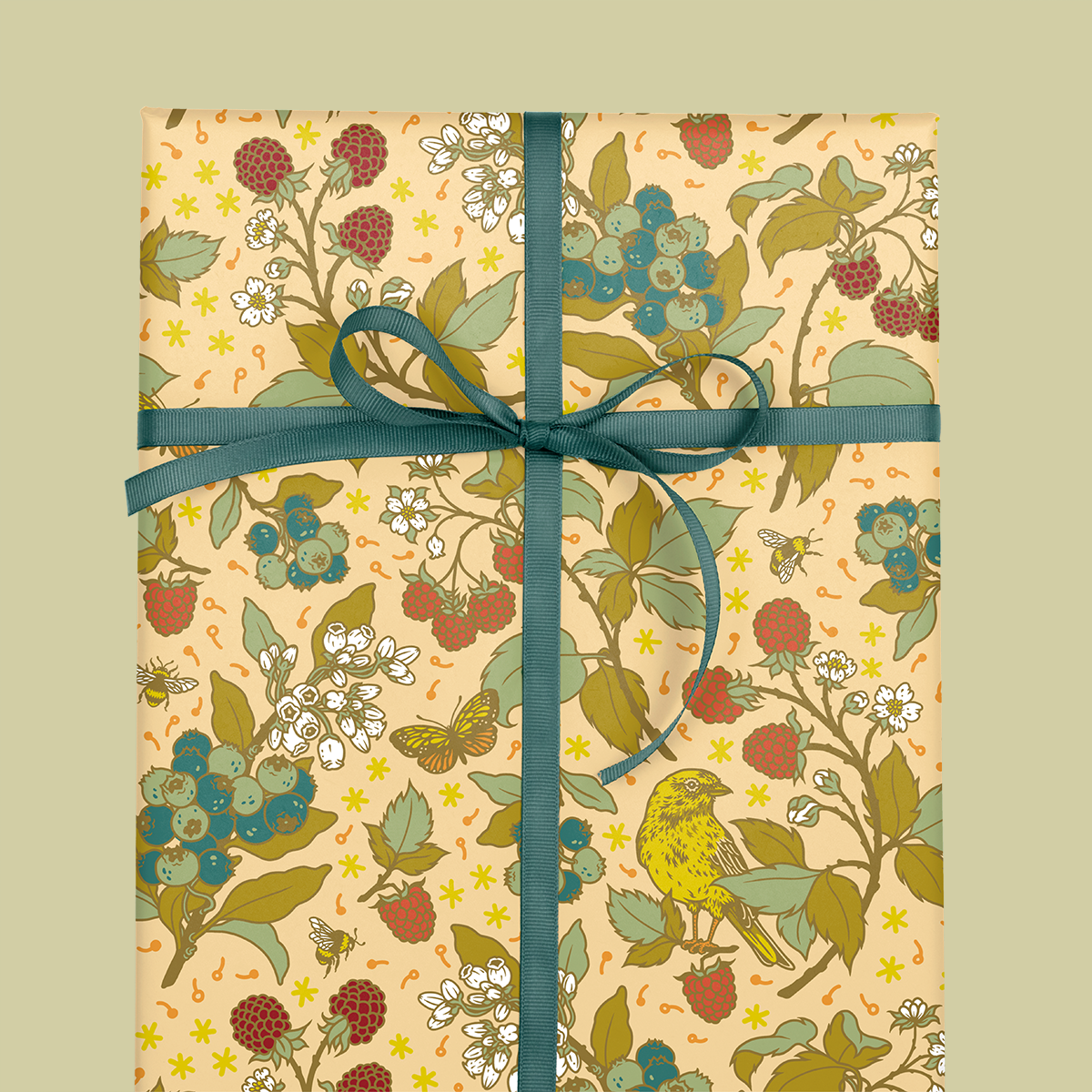 Recyclable Gift Wrap | Berries by Mustard Beetle