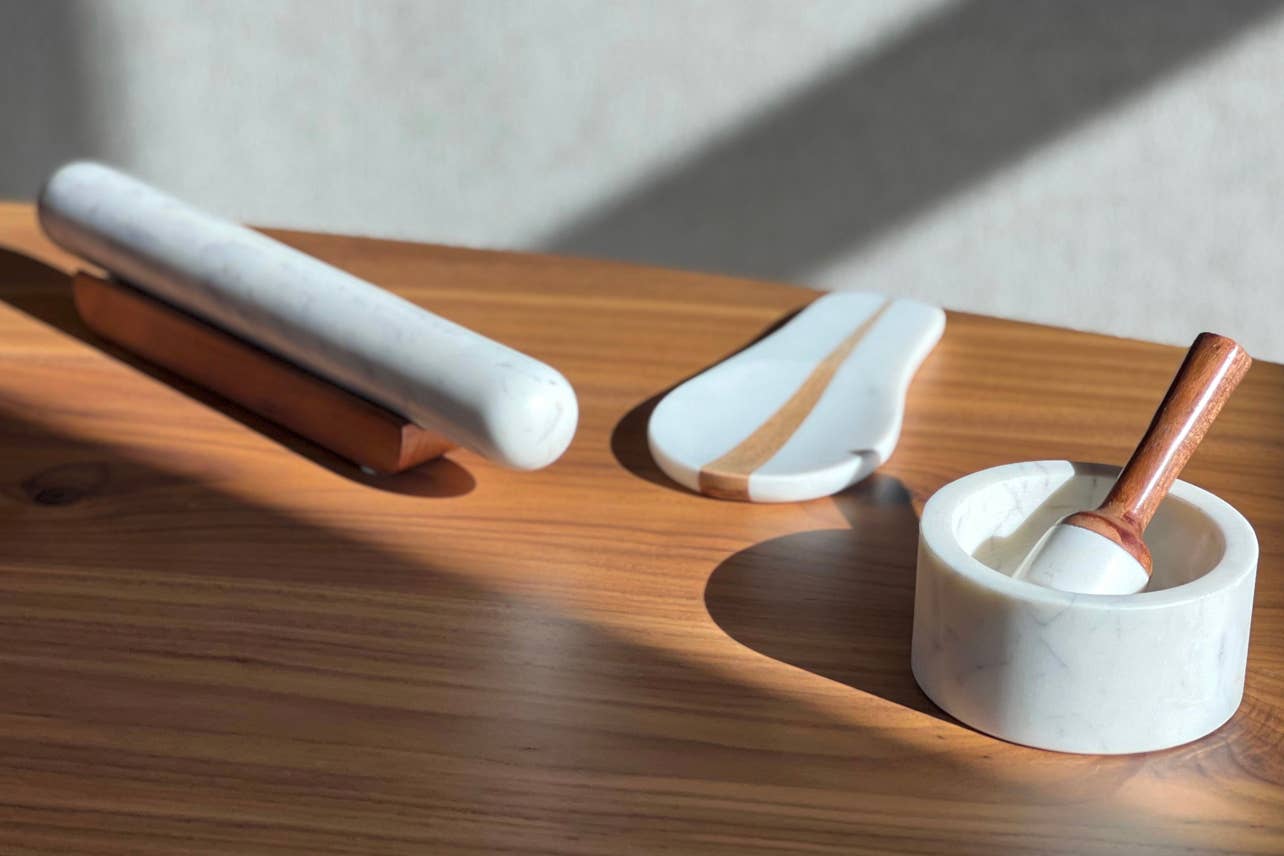 Verve Culture - Marble Rolling Pin w/ Wood Base