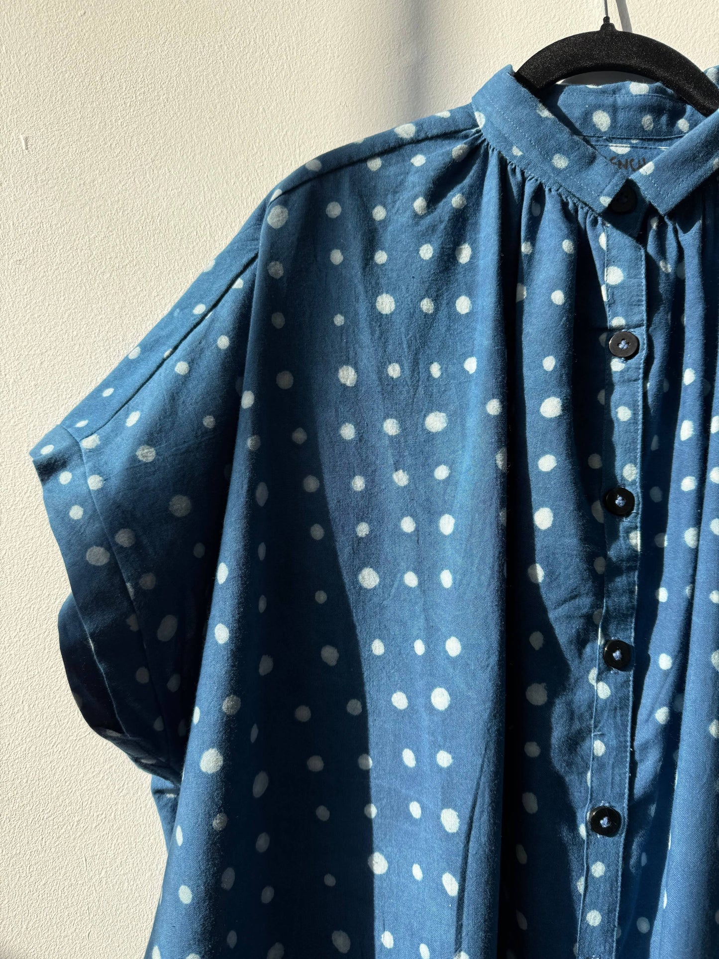 Block Printed Dress | Elise Indigo Dots