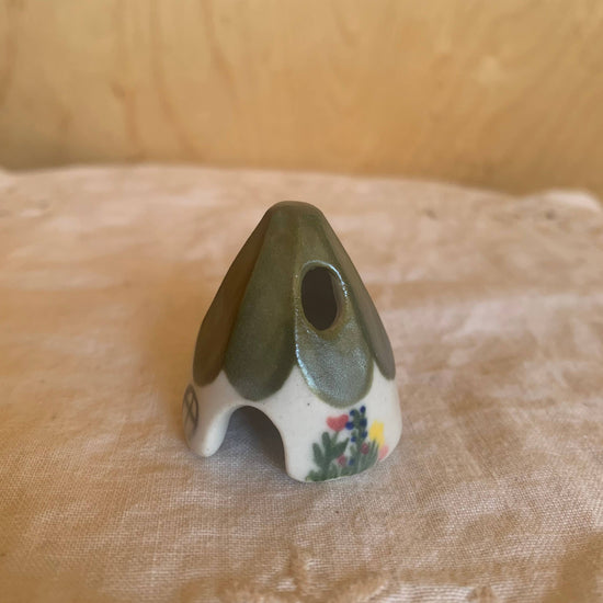 Ceramic Mouse House Cone Incense Burner