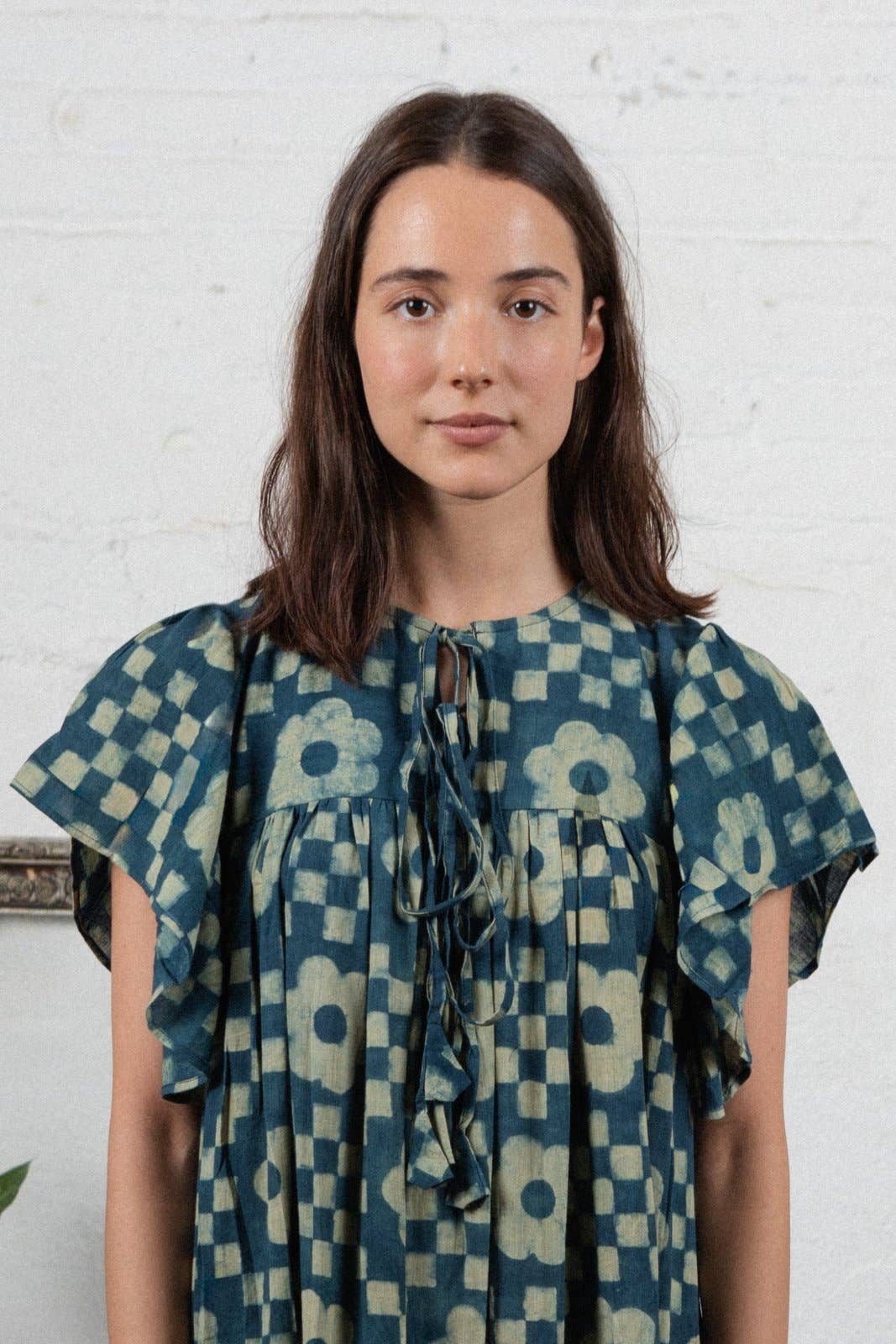 Elodie Block Prink Peasant Dress