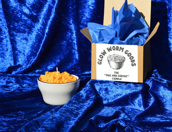 Mac and Cheese Candle by Glow Worm Goods