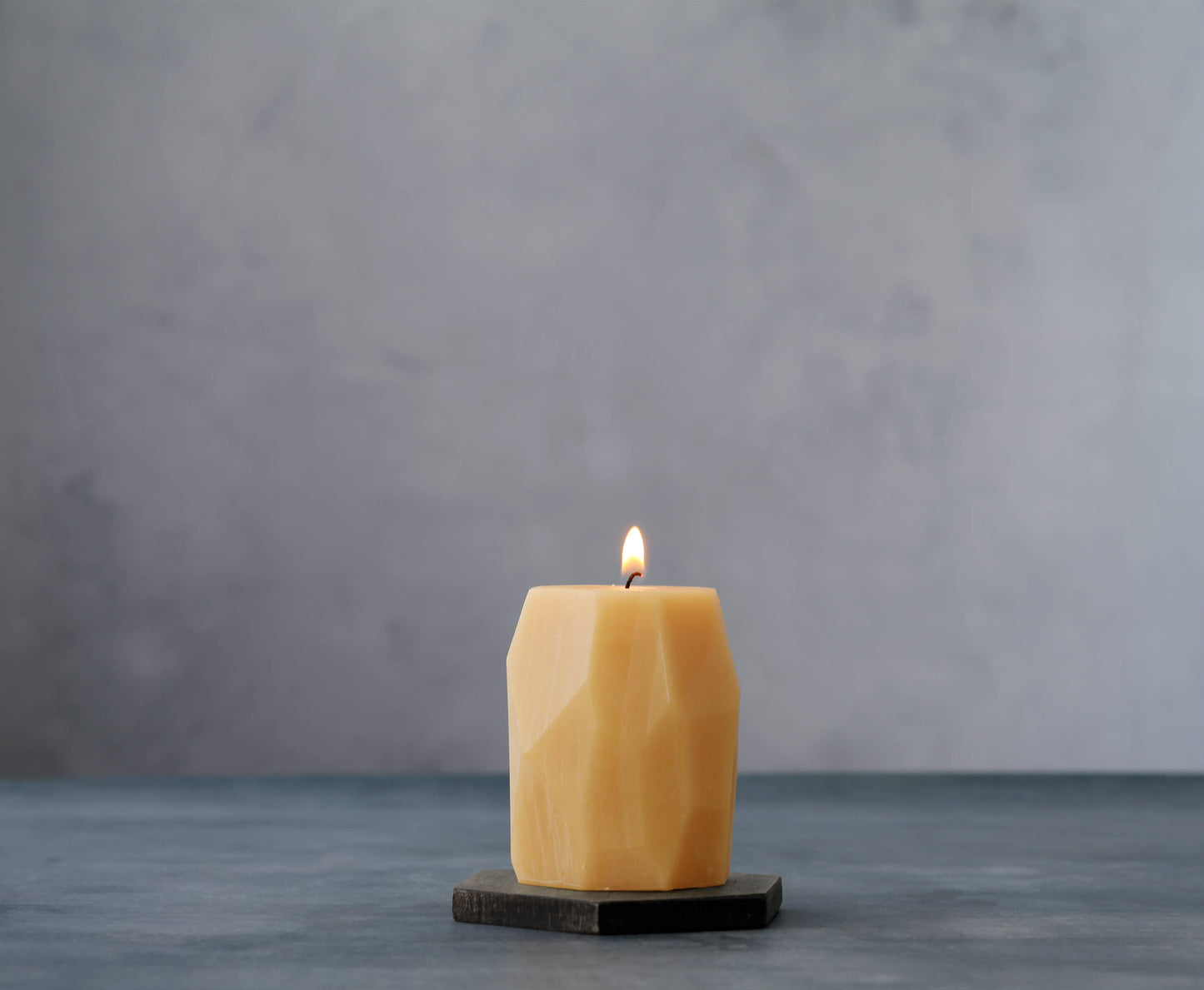 Beeswax Faceted Pillar Candles