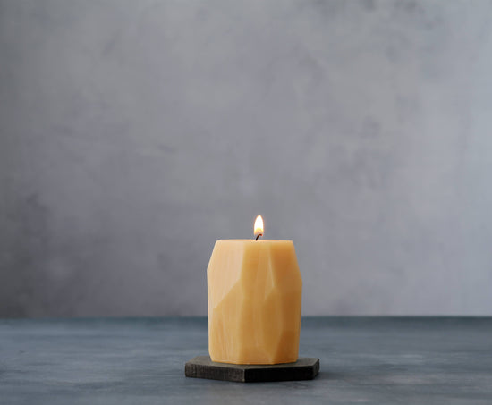 Beeswax Faceted Pillar Candles