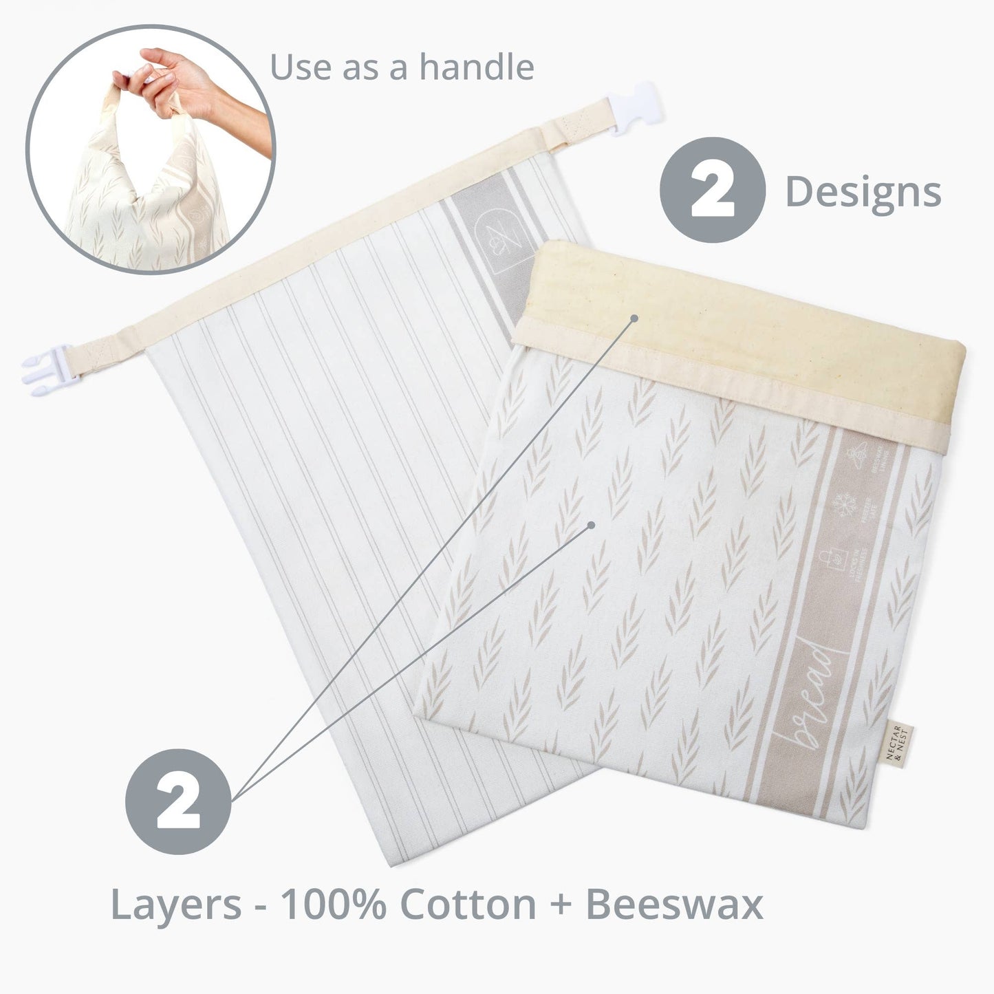 Beeswax Lined Bread Bags