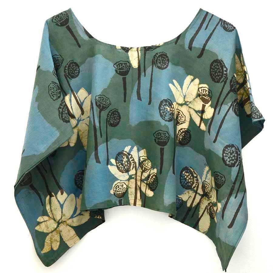 Block Print Crop Top | Lotus Garden