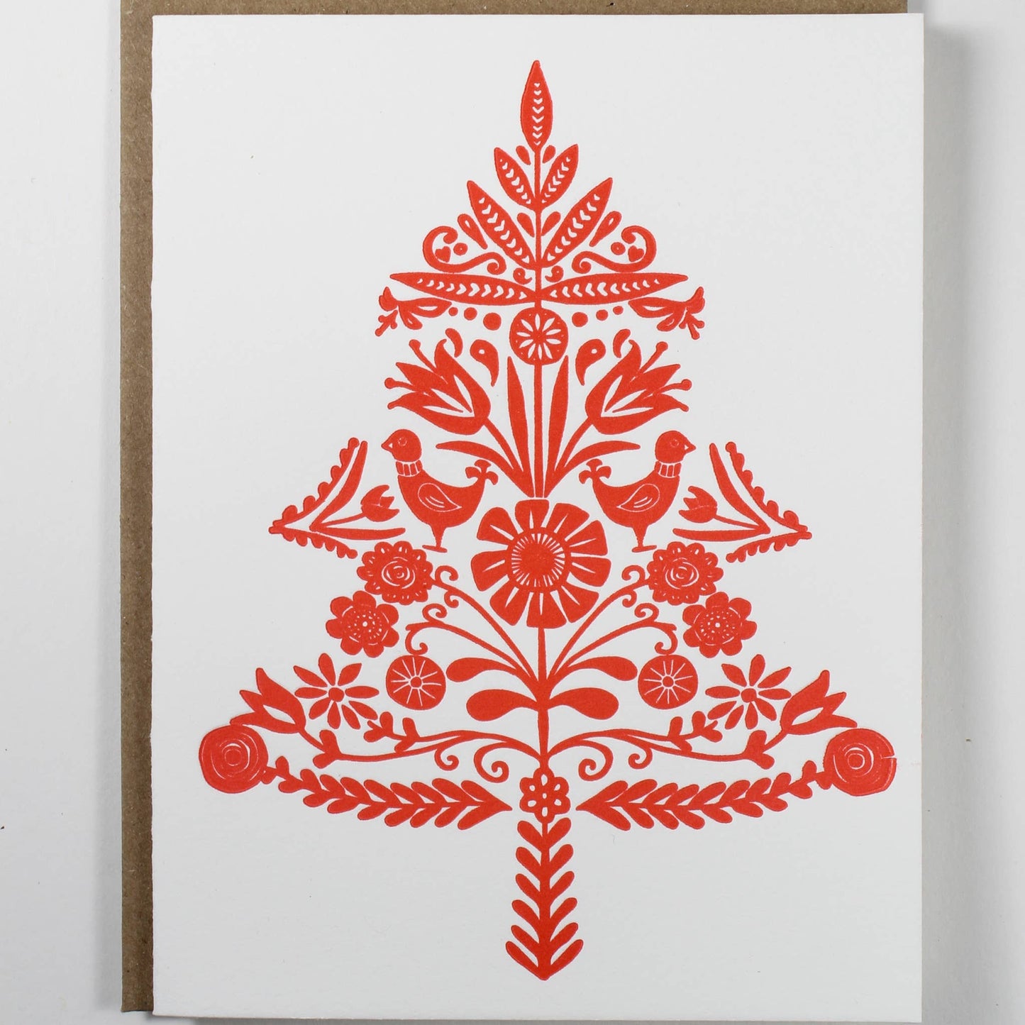 Red Tree Letterpress Card