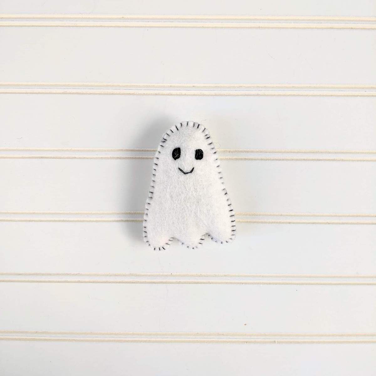 Bo the Smiling Ghost Wool Ornament