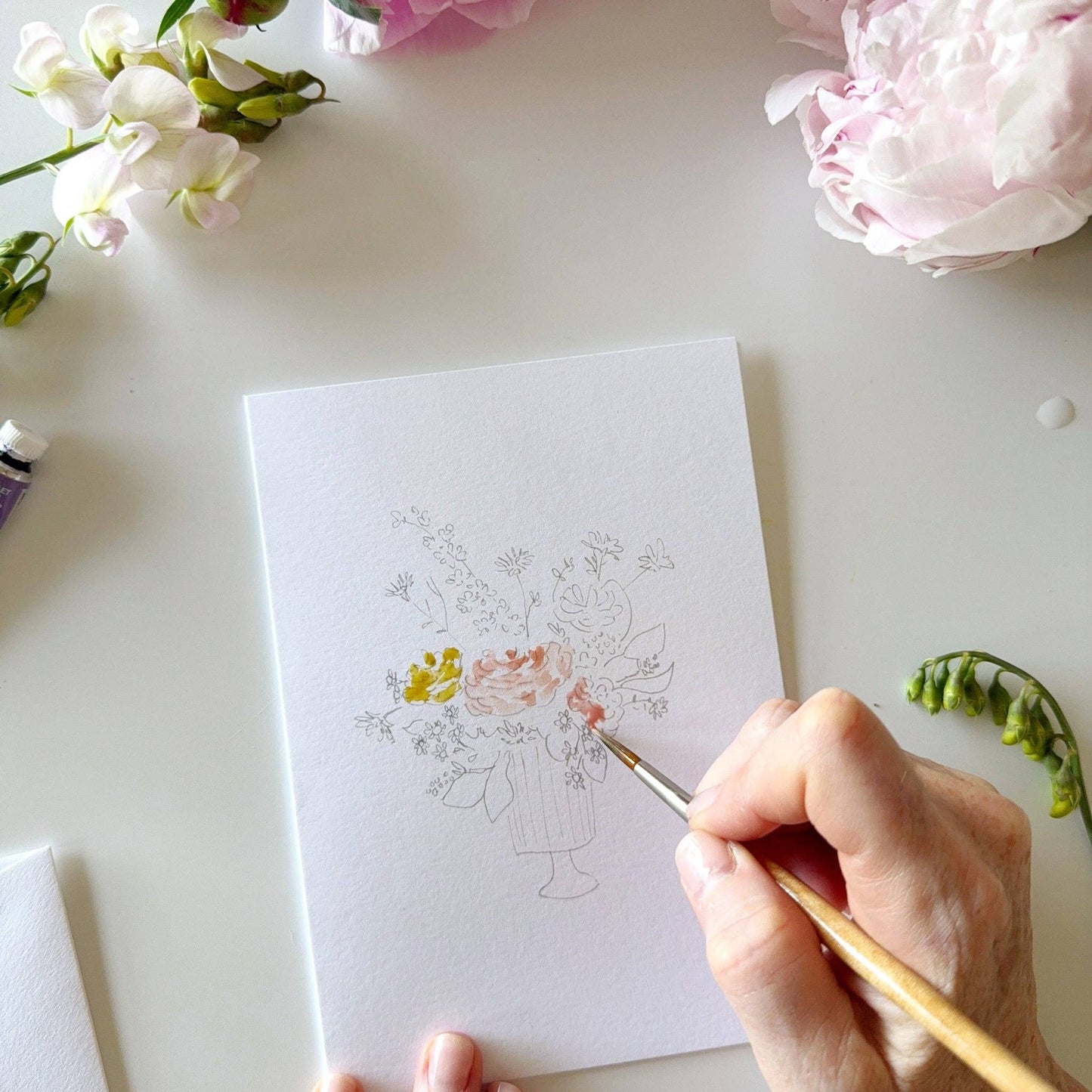 Bouquets Paintable Stationary
