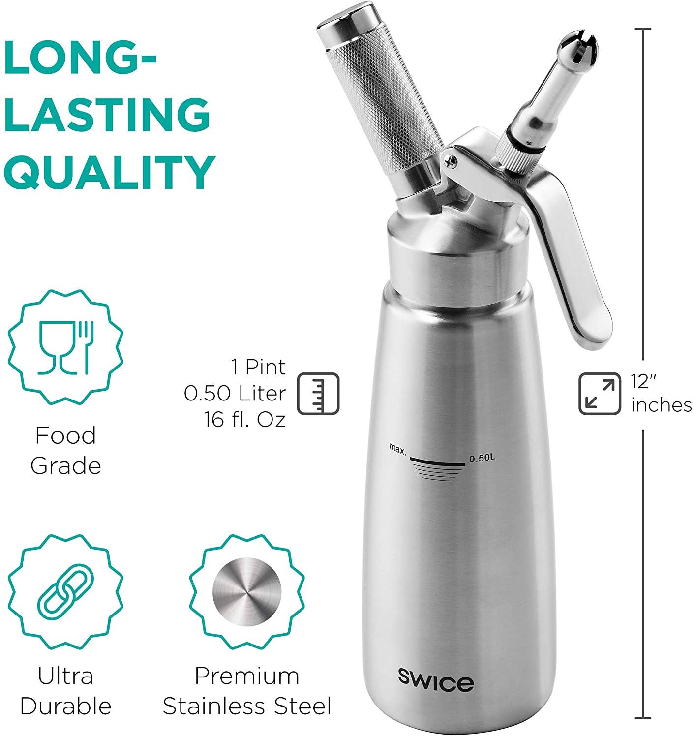 Stainless Steel Whipped Cream Dispenser