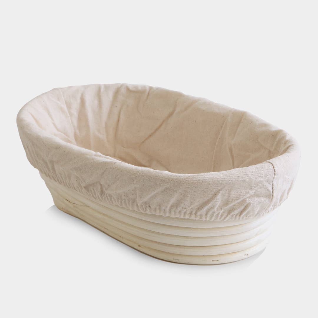 Oval Bread Proofing Banneton Basket + Liner