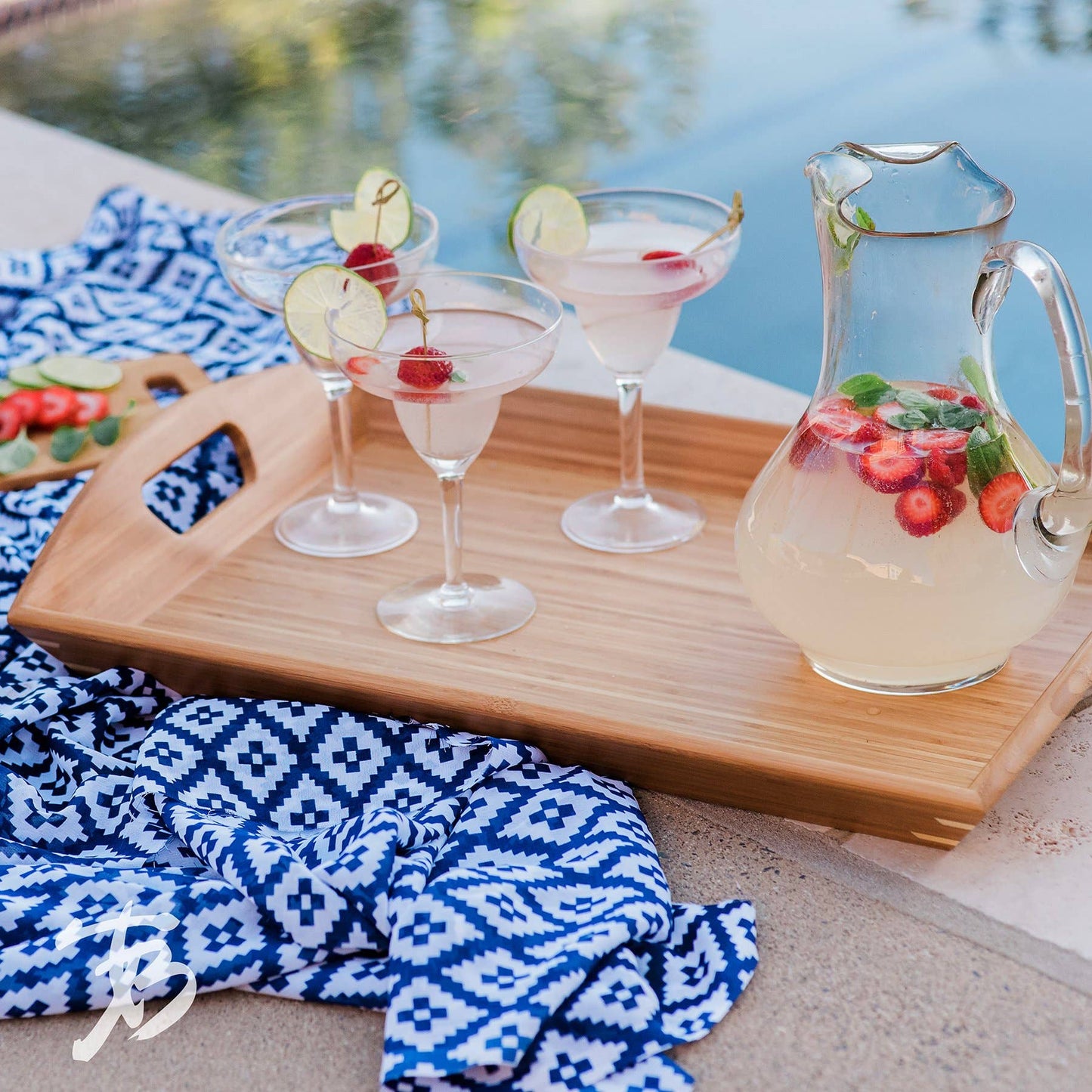 Bamboo Butler's Serving Tray with Handles