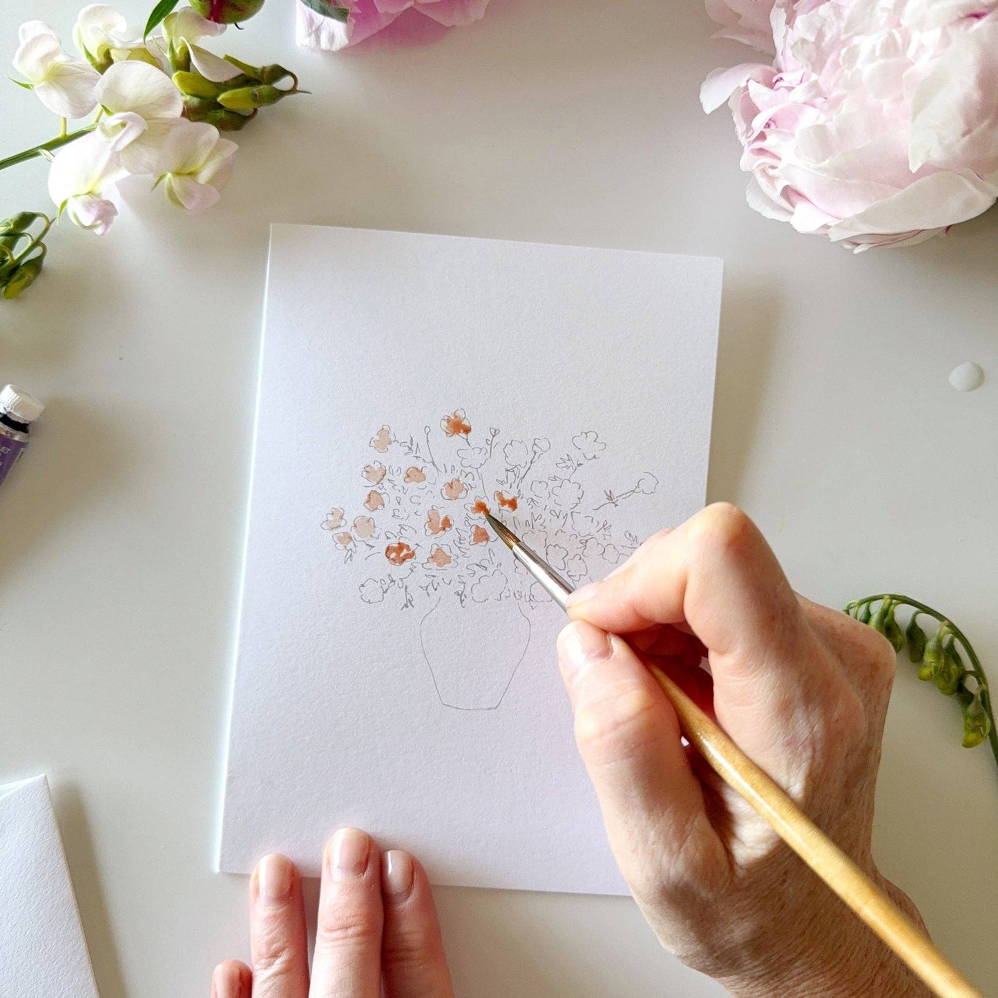 Bouquets Paintable Stationary