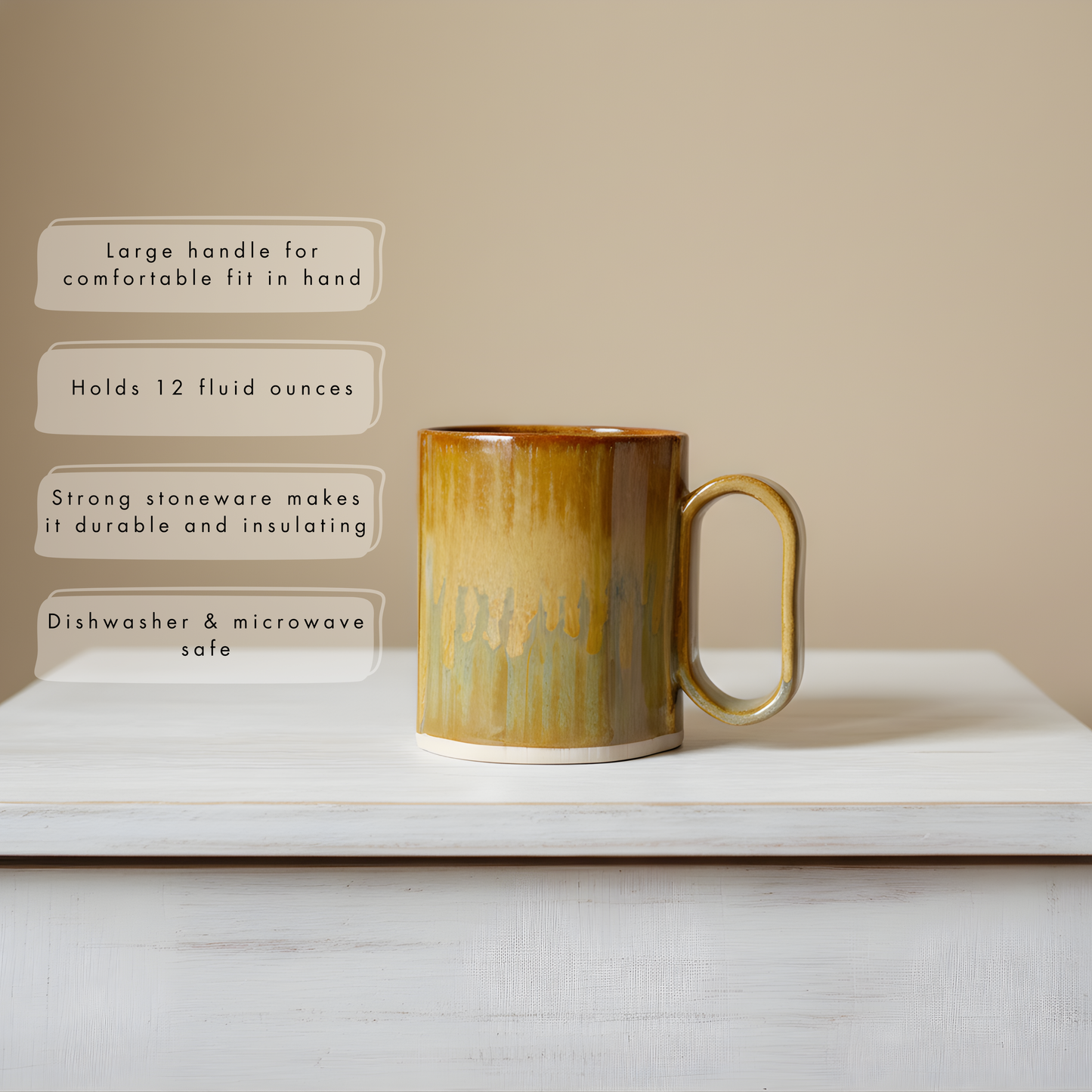 Small Bay Mug 12oz Stoneware Pottery