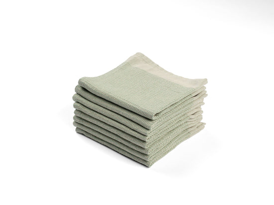 Sage Green Wash Cloths - Set of 8