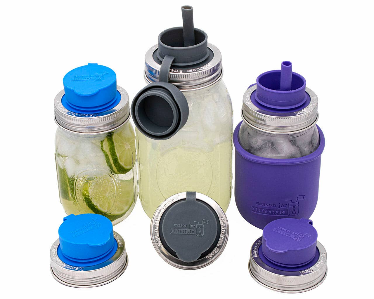 Pop-Up Sippy Straw Lids for Mason Jars | Regular Mouth