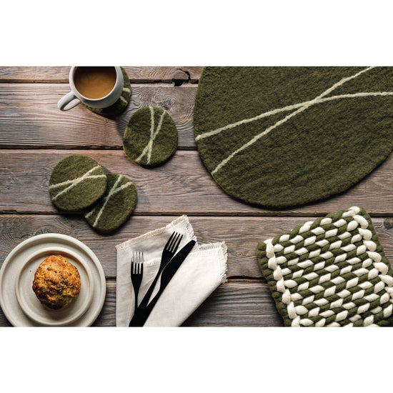 Striato Felt Wool Coasters Set